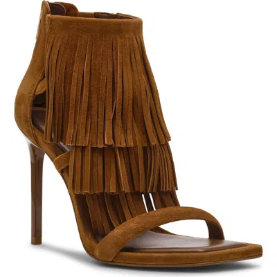 Steve Madden Fringzy Stiletto Sandal In Chestnut Suede