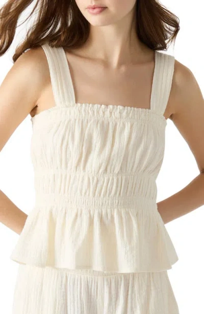 STEVE MADDEN STEVE MADDEN GABRIELLE SHIRRED PEPLUM TANK