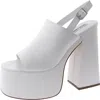 Steve Madden Gadget Womens Faux Leather Open Toe Platform Heels In Multi