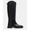 Steve Madden Gaige Womens Solid Leather Knee-high Boots In Black