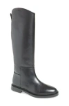 Steve Madden Gaige Womens Laceless Leather Knee-high Boots In Black