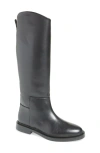Steve Madden Gaige Womens Laceless Leather Knee-high Boots In Black Leather