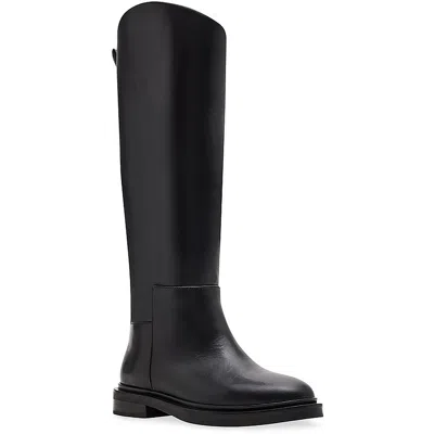Steve Madden Gaige Womens Solid Leather Knee-high Boots In Black Leather
