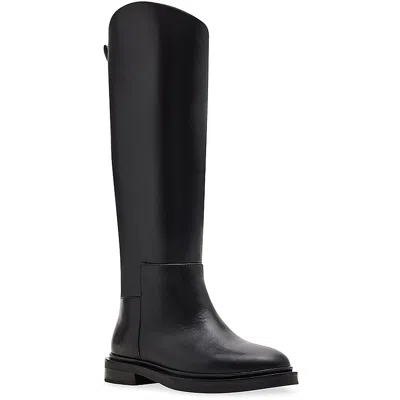 STEVE MADDEN GAIGE WOMENS TWO TONE LEATHER MID-CALF BOOTS