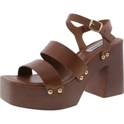 Steve Madden Gain Womens Studded Faux Leather Platform Sandals In Green