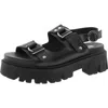 Steve Madden Garrick Womens Adjustable Leather Platform Sandals In Black