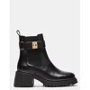 STEVE MADDEN GATES BLACK LEATHER