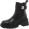 Steve Madden Gates Womens Slip On Casual Ankle Boots In Black