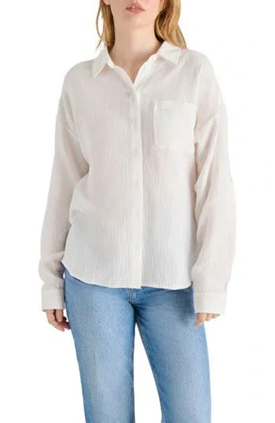 Steve Madden Gauze Button-up Shirt In Antique