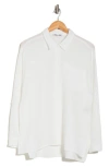 Steve Madden Gauze Button-up Shirt In Cloud