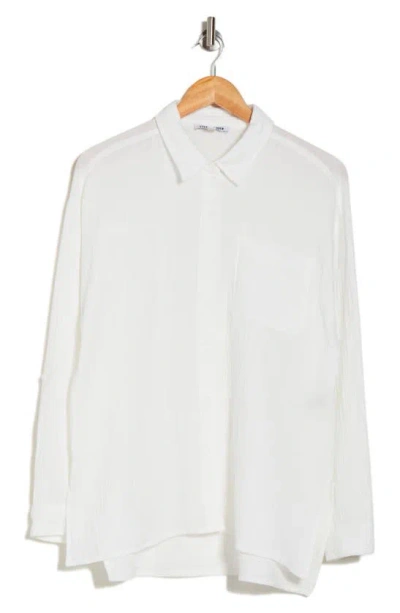 Steve Madden Gauze Button-up Shirt In Cloud