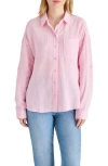 Steve Madden Gauze Button-up Shirt In Pink Lemonade