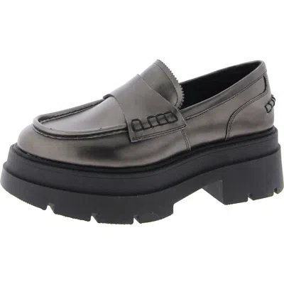 Steve Madden Gaven Womens Leather Slip On Loafers In Multi