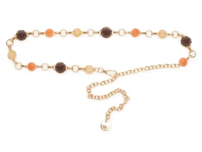 Steve Madden Gem Chain Belt In Gold
