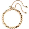 Steve Madden Gender Inclusive Metal Beaded Friendship Bracelet In Gold
