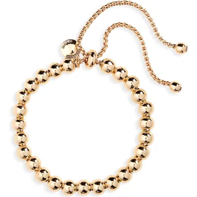 Steve Madden Gender Inclusive Metal Beaded Friendship Bracelet In Gold