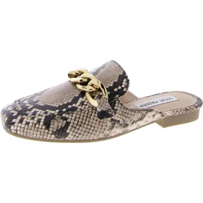 Steve Madden Genevieve Womens Faux Leather Chain Mules In Multi