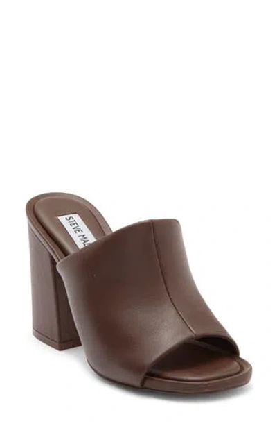 Steve Madden Giavana Block Heel Slide Sandal In Brown