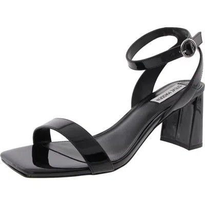 Steve Madden Gifted Womens Buckle Patent Block Heel In Black