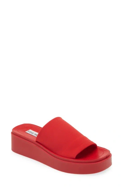 Steve Madden Gimmee Platform Wedge Sandal In Red