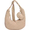 Steve Madden Ginger Woven Shoulder Bag In Gray