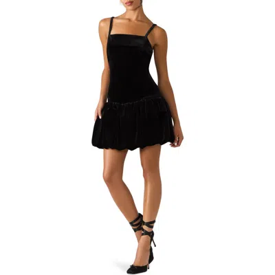 Steve Madden Giovanna Bubble Hem Minidress In Black