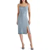 Steve Madden Gisele Light Wash Blue Denim Sleeveless Midi Dress In Blue
