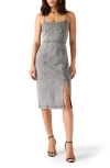Steve Madden Giselle Rhinestone Detail Denim Dress In Brown