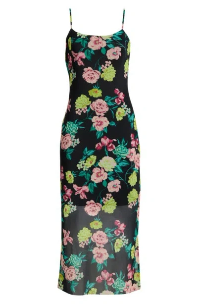 Steve Madden Giselly Floral Print Georgette Slipdress In Multi