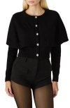 Steve Madden Gissele Cape Detail Cardigan In Black