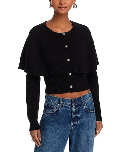 Steve Madden Gisselle Cape Cardigan Sweater In Black