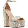 Steve Madden Glam Ankle Strap Platform Sandal In Ivory