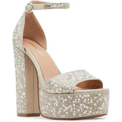 Steve Madden Glam Ankle Strap Platform Sandal In Ivory