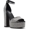 Steve Madden Glam Ankle Strap Platform Sandal In Rhinestone