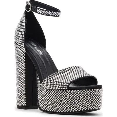 Steve Madden Glam Ankle Strap Platform Sandal In Rhinestone