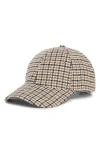 Steve Madden Glen Plaid Bungee Baseball Cap In Brown