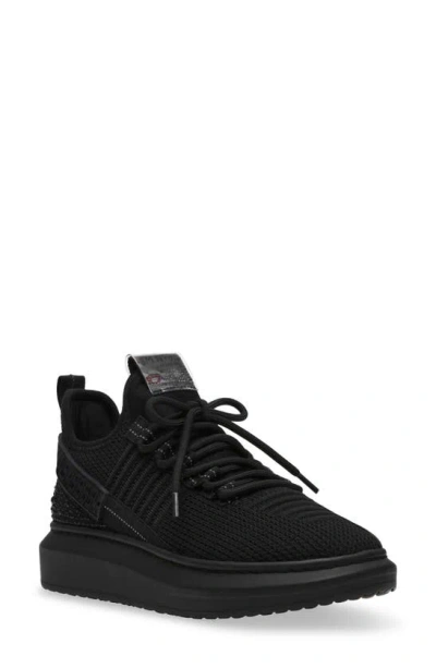 Steve Madden Glorify Platform Knit Trainer In Black