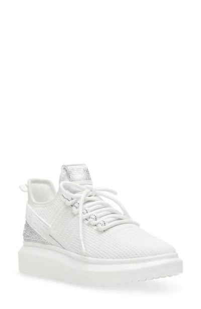 Steve Madden Glorify Platform Knit Sneaker In White