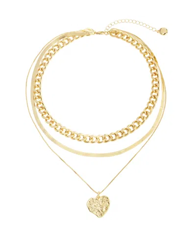 Steve Madden Gold Boho Heart Layered Necklace