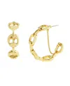 Steve Madden Gold Collegiate C Link Chain Hoop Earrings In Gold
