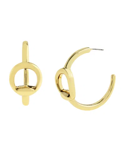 Steve Madden Gold Collegiate C Link Hoop Earrings
