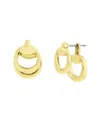 Steve Madden Gold Collegiate C Link Jacket Earrings In Gold