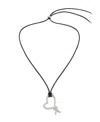 Steve Madden Gold Heart Knot Pendant Slider Necklace In Black
