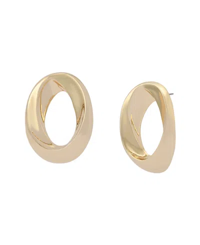 Steve Madden Gold Oval Twist Post Earrings