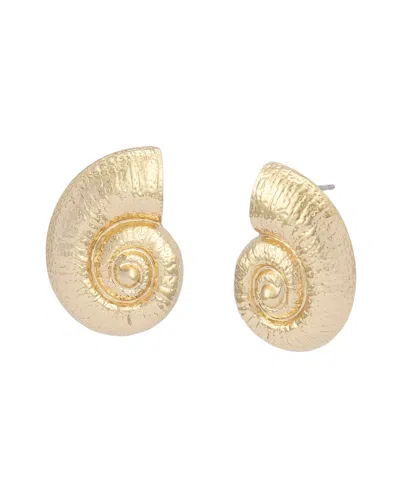 Steve Madden Gold Vintage Conch Stud Earrings
