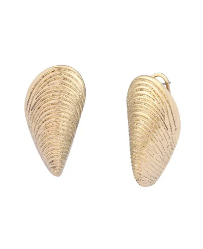 Steve Madden Gold Vintage Luxe Shell Post Earrings In Orange