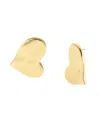 Steve Madden Gold Vintage Textured Heart Button Earrings