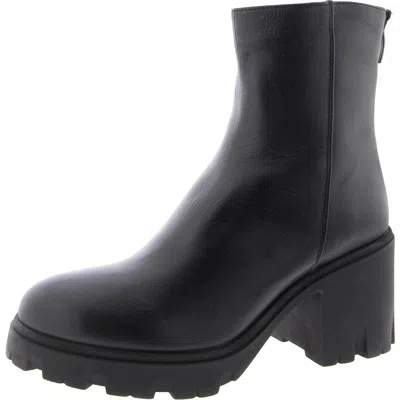 Steve Madden Goucho Womens Lug Sole Block Heel Chelsea Boots In Black