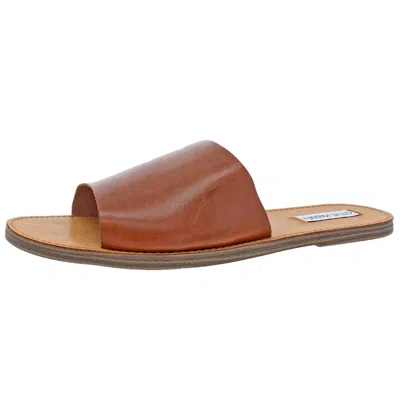 Steve Madden Grace Slide Sandal Cognac Leather Grace-247 Women's In Brown