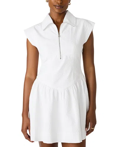 Steve Madden Gracyn Half Zip Poplin Minidress In White